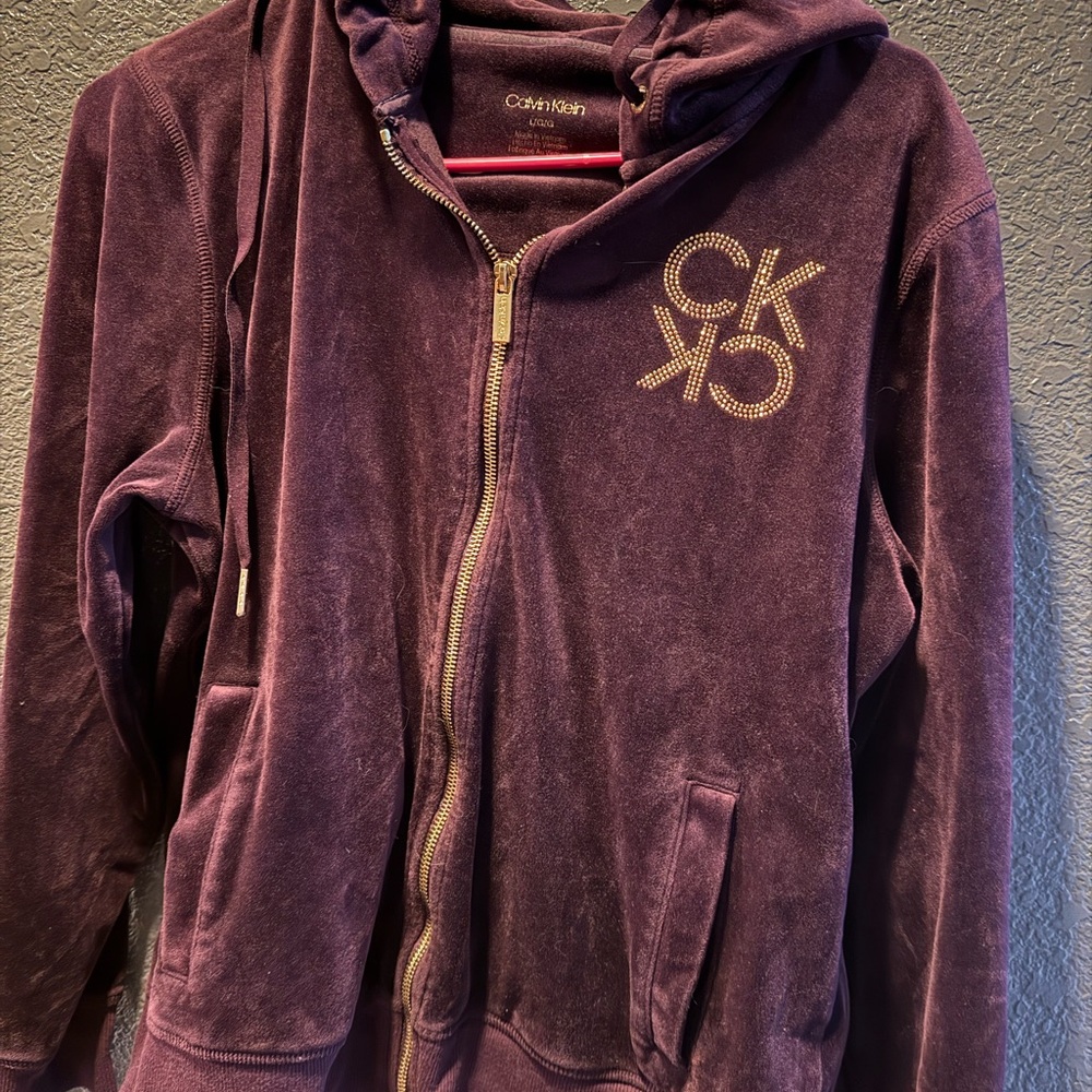 Calvin Klein Velvet Zip-Up Jacket
